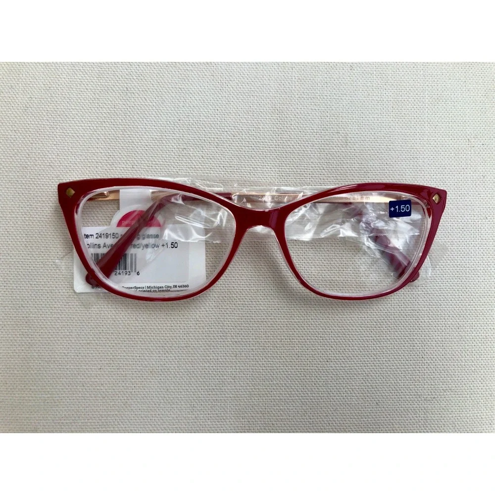 New Peepers Red Collins Ave Reading Glasses +1.50